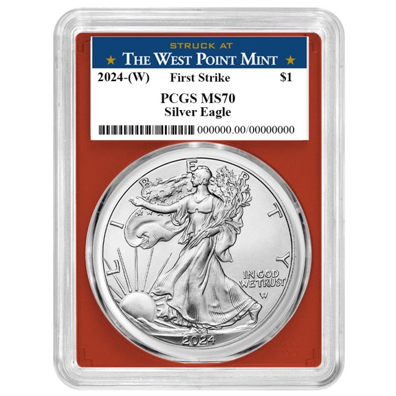 2024 (W) $1 1-oz American Silver Eagle PCGS MS70 FS West Point Label Red Frame