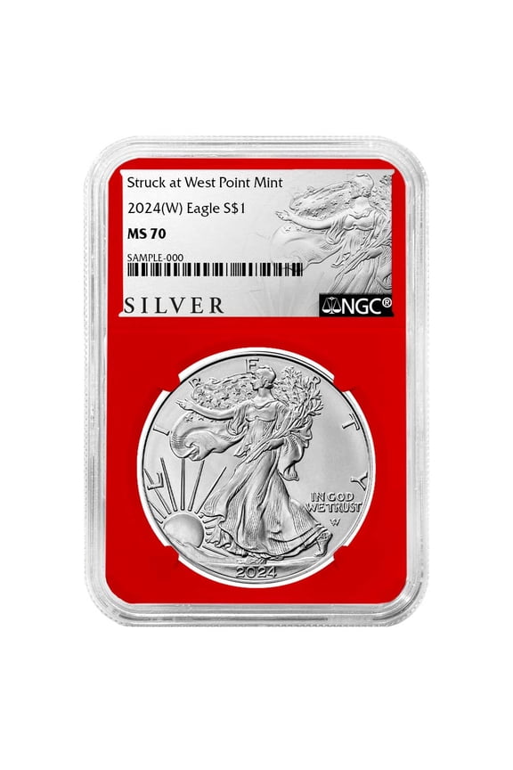 2024 (W) $1 American Silver Eagle NGC MS70 ALS Label Red Core