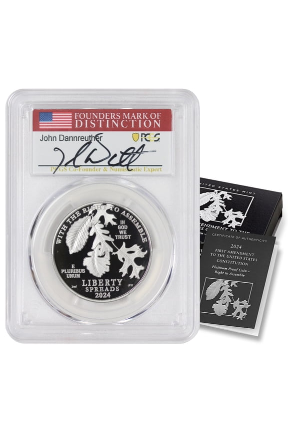 2024-W $100 Platinum Eagle PCGS PR70 Deep Cameo Advanced Release Dannreuther Label with Original Government Packaging U.S. Mint Coin