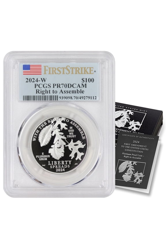 2024-W $100 Platinum Eagle PCGS PR70 Deep Cameo First Strike Flag Label U.S. Mint Coin