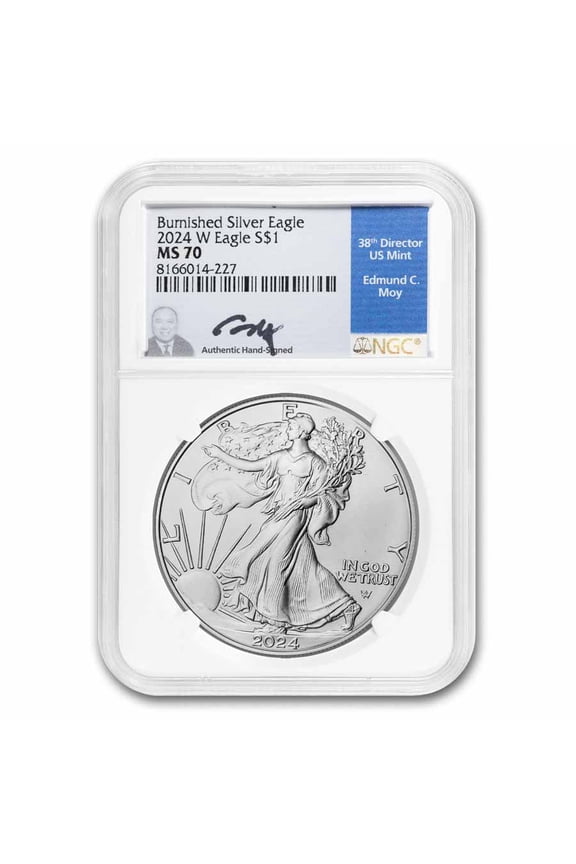 2024-W Burnished Silver Eagle MS-70 NGC (Moy)