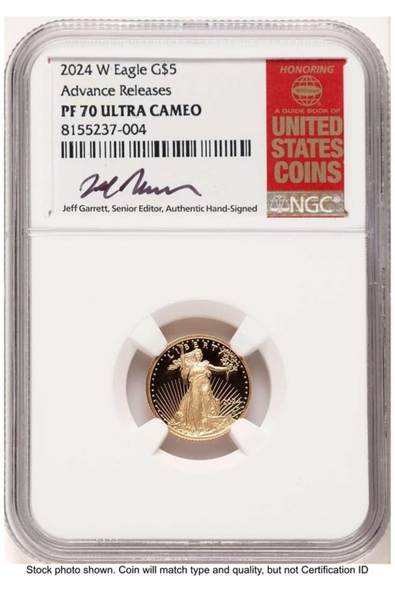 2024-W G$5 Proof 1/10 oz American Gold Eagle Coin NGC PF70 UCAM - Advanced Release - HAT769042137