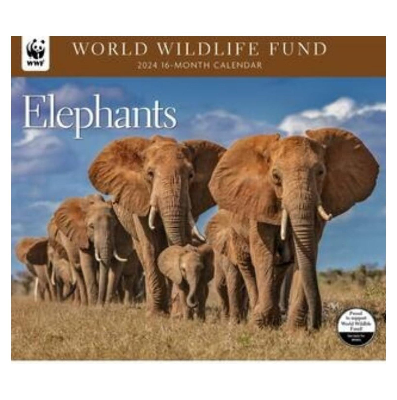 2024 WORLD WILDLIFE FUND Elephants Deluxe Wall Calendar - Walmart.com