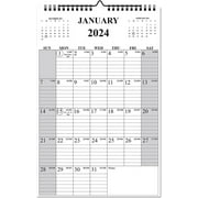 2024 Wall Calendar - 11" x 17" with Spiral Binding, Holidays, Julian Dates