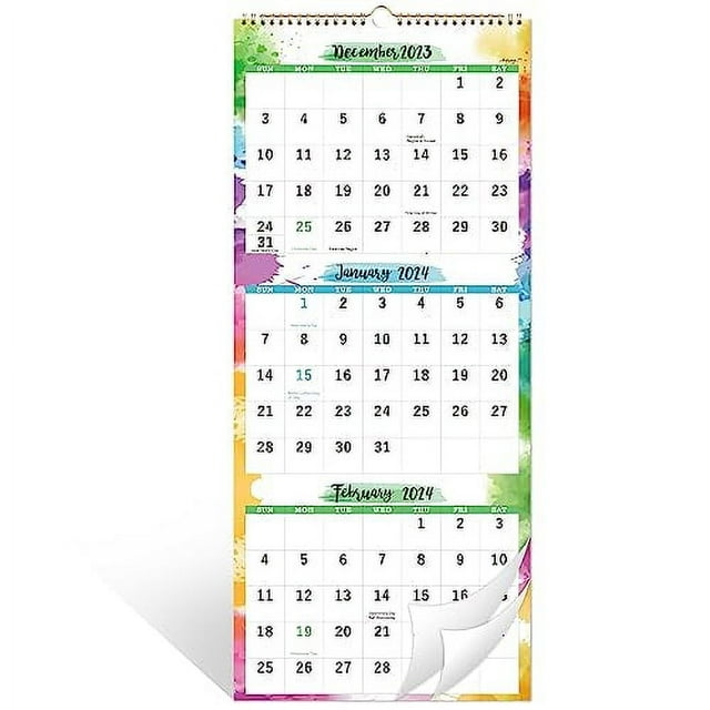 2024 Wall Calendar 3Month Wall Calendar Display (Folded in a Month