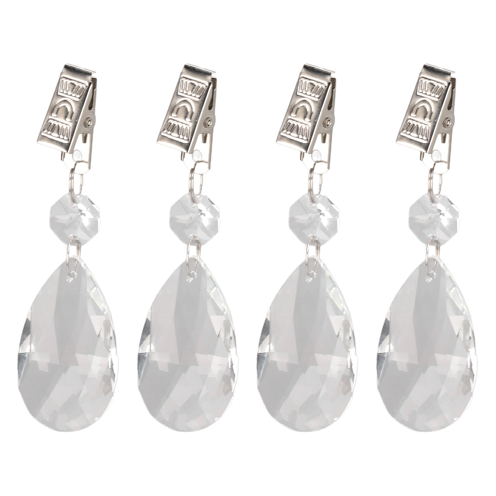 2024 Water Drop Tablecloth Weights with Metal Clip Kit Crystal Glass