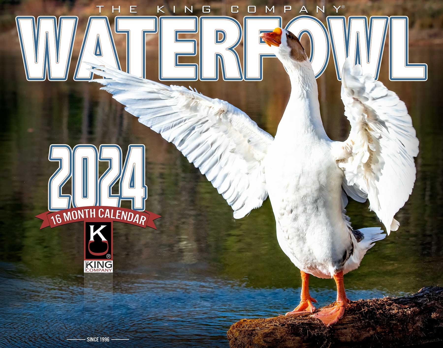 2024 Waterfowl Wall Calendar 16Month XLarge Size 14x22, Duck Geese