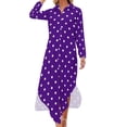 thumbnail image 1 of 2024 White Polka Dots Casual Dress Retro Print Street Fashion Dresses Long Sleeve Modern Female V Neck Custom Big Size Chiffon Dress, 1 of 7