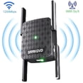 thumbnail image 1 of KIDSNADO 2025 WiFi Extender-Wireless Signal Repeater Booster,Dual Band 2.4GHz & 5GHz Wireless Repeate,Dual-band Speeds Up To 1200Mbps Wall-Through Strong WiFi Booster,Covers Up to 9800 Sq.ft （black）, 1 of 7
