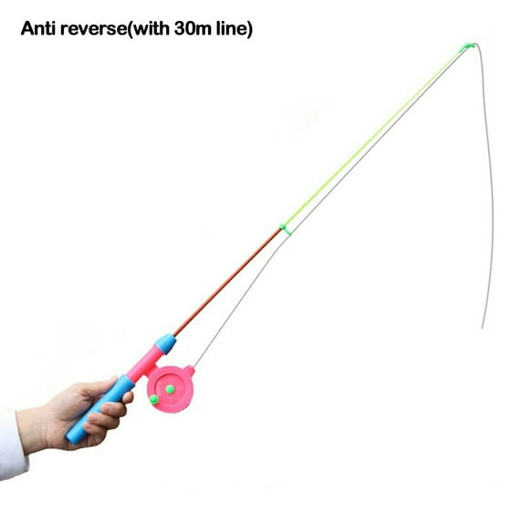 2024 Winter Spinning Portable Winter Children Ice Fishing Rods Retractable Ice Fishing Pen Pole Ice Fishing Rod ANTI REVERSE(WITH 30M LINE)