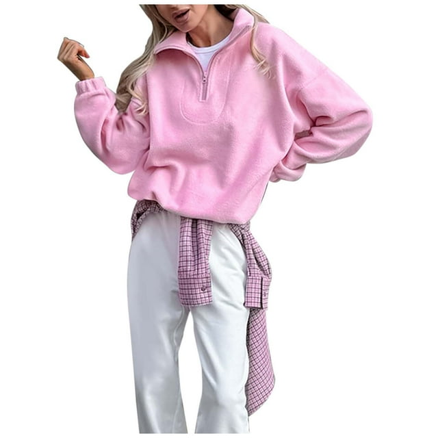 2024 And Winter Women's Solid Color Fashionable Style Sports Sweatshirt