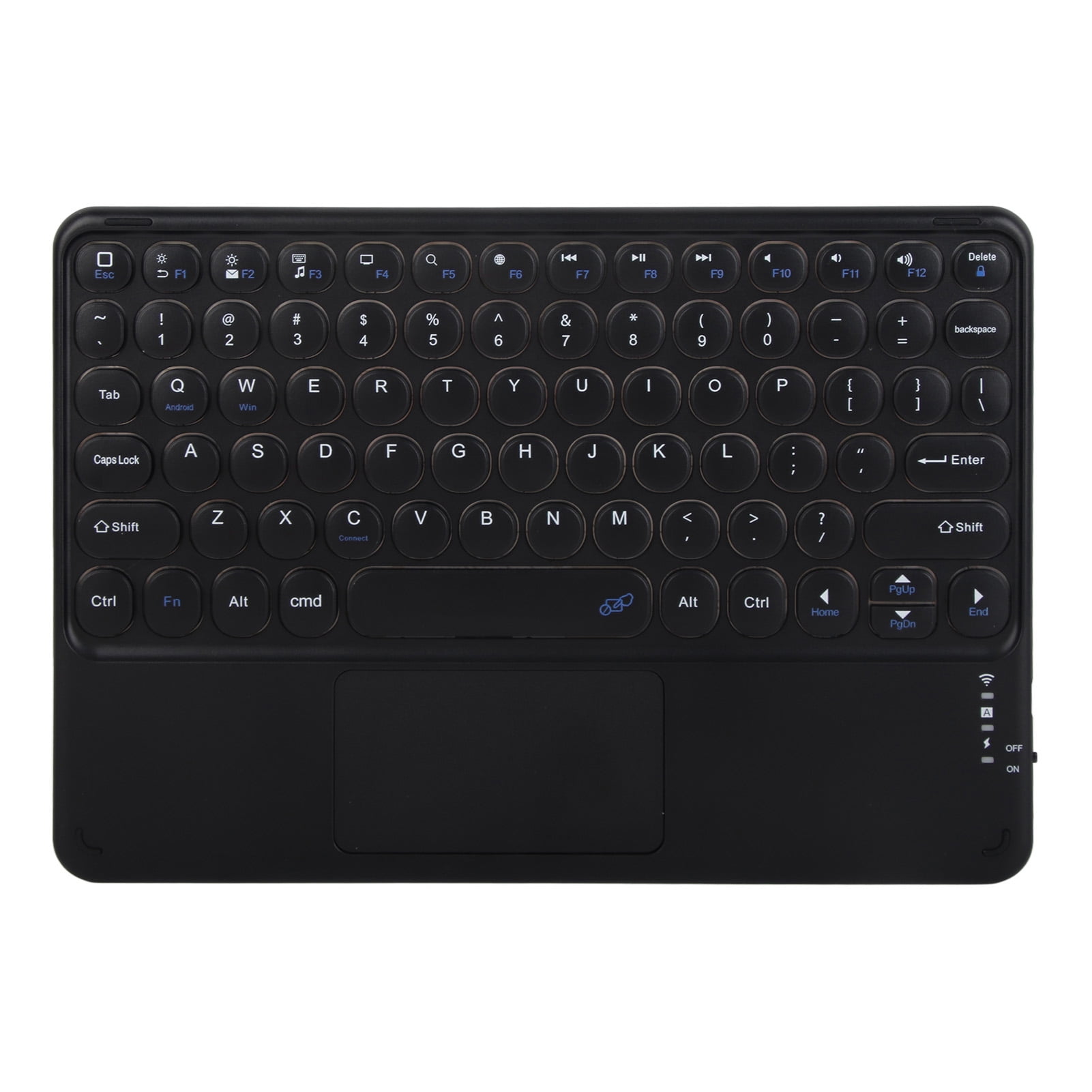 2024 Wireless Keyboard 10in Round Keycap Touchpad Function Portable Widening Enlarging
