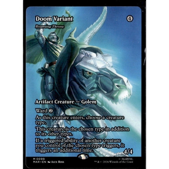 2024 Wizards of the Coast Magic The Gathering Marvel Doom Variant Roaming Throne Extended Art Borderless
