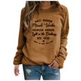 2024 Women Casual Thanksgiving Day Letter Print Round 4x Sweatshirt