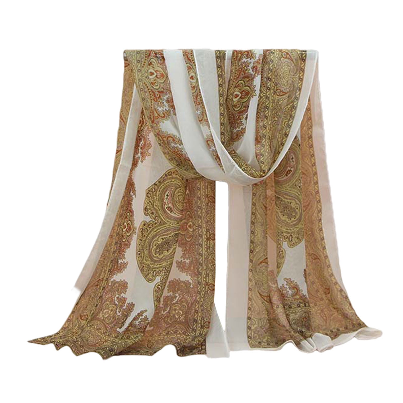 2024 Women Long Soft Chiffon Flower Scarf Sheer Wrap Neck Gift Women ...