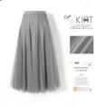 2024 Women Mesh Elastic High Waist Tutu Long Skirt Spring Summer Korean