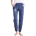 thumbnail image 1 of 2024 Women Pants Casual Classy Ladies Simple Fashion Solid Color Local Dandelion Print Pocket Drawstring Home Outdoor Trousers, 1 of 3