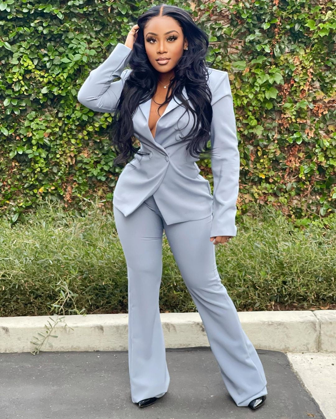 Oversized blazer and trousers combo