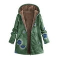 2024 Women Winter Leisure Printed Hooded Plush Jacket Women Fleece