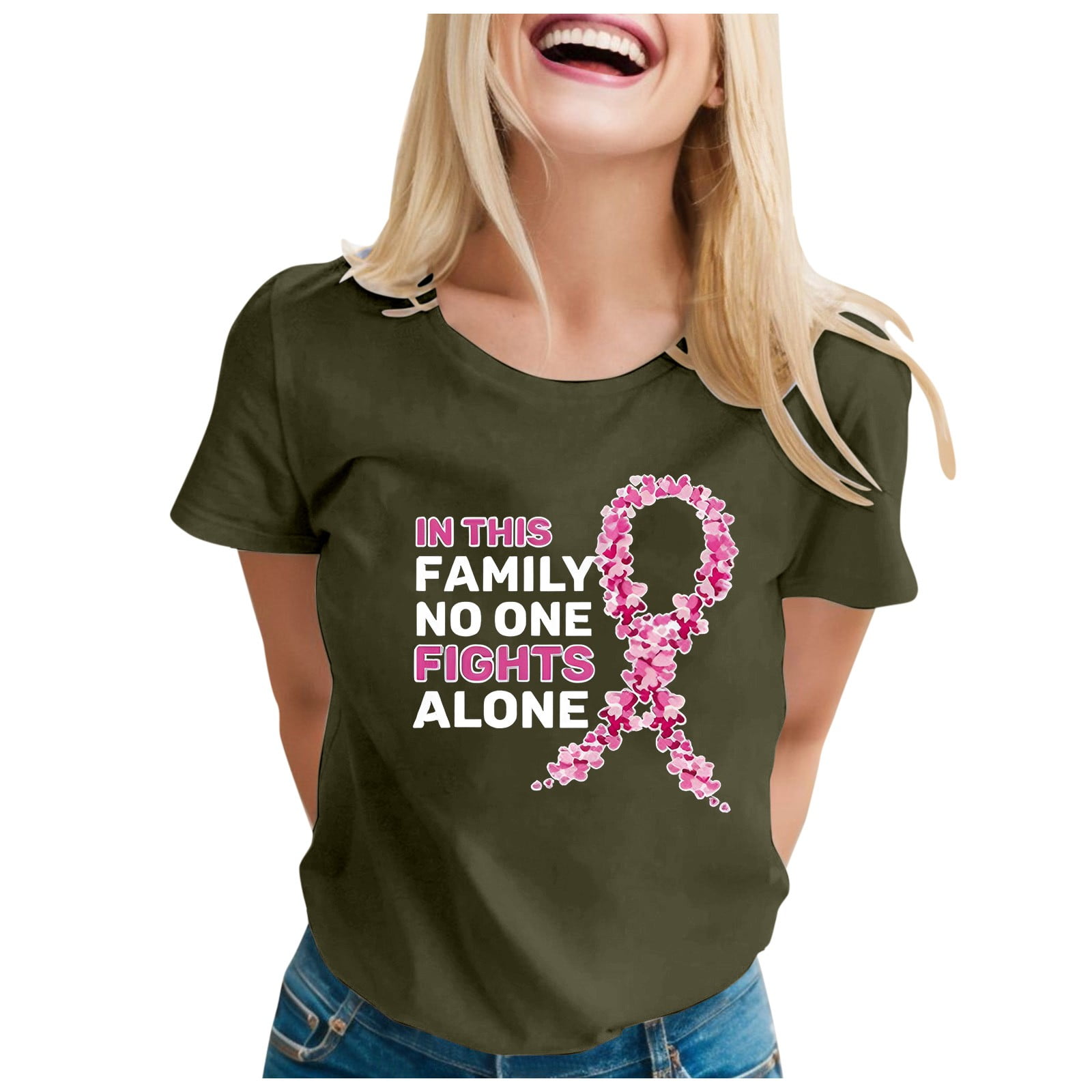 2024 Women's Cancer Printed T Shirt International Womens Running Tee