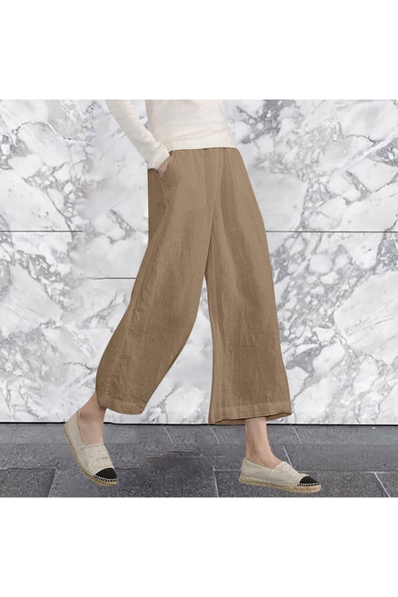 2024 Women's Casual Loose Elastic Waist Trousers Point Wide Leg Pants Pants with Pockets for Women Extra Long Dress Pants for Women Women Pants Casual Set Tan Pants for Women Short Pants for Women