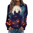 2024 Women's Fall Tops , Women Tops Trendy Pumpkin Print Shirts Long