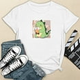 thumbnail image 1 of 2024 Women's Fashion Cute Dinosaur Print Round Neck Short Sleeve Sports Casual Top T Shirt (10) Tee for Women Women Causal Shirts Exercise Tops Med Womens Shirts Summer Woman Shirts Womens Cold Gear, 1 of 3