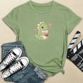 thumbnail image 1 of 2024 Women's Fashion Cute Dinosaur Print Round Neck Short Sleeve Sports Casual Top T Shirt (5) Apparel T Valentines Day Shirts for Women Women Tops Summer Large Women Casual Shirts Long Sleeve, 1 of 3