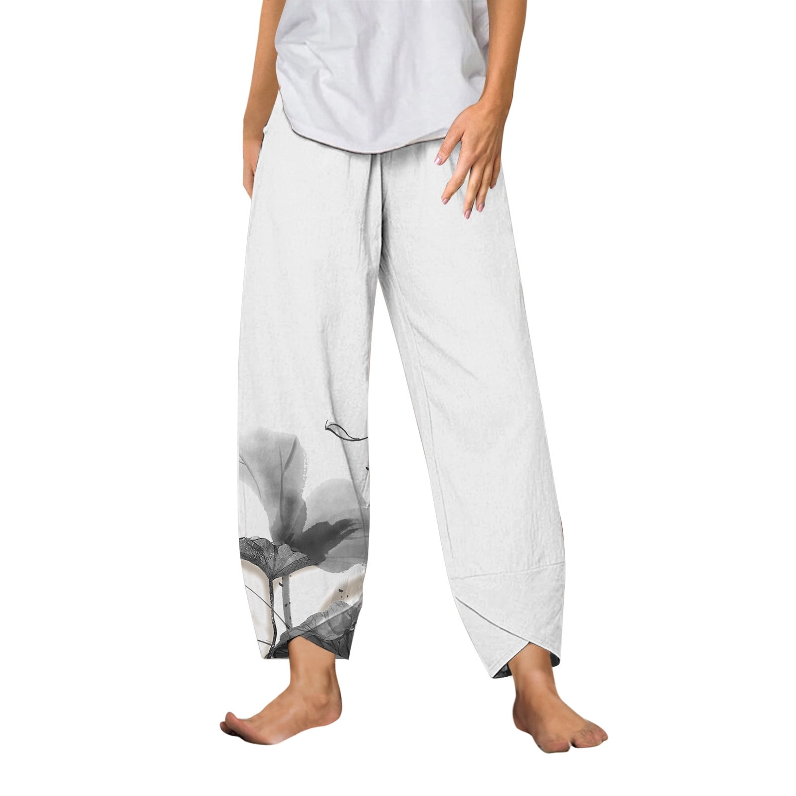 2024 Women's Fashion Spring And Summer Printed Irregular Loose Wide Leg