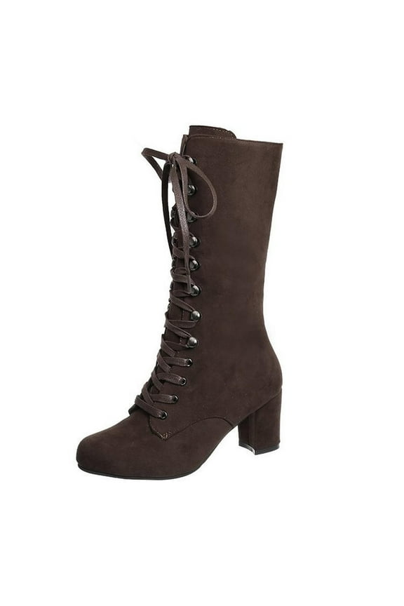 2024 Women's Knee High Winter Boots Cowboy Boots for Women Wide Calf Knee High Western Cowgirl Boots,Retro Country Boots with Classic Chunky Heel Pull on Vintage Tall Boots Brown 6.5
