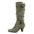 thumbnail image 1 of 2024 Women's Knee High Winter Boots Cowboy Boots for Women Wide Calf Knee High Western Cowgirl Boots,Retro Country Boots with Classic Chunky Heel Pull on Vintage Tall Boots Gray 7, 1 of 3