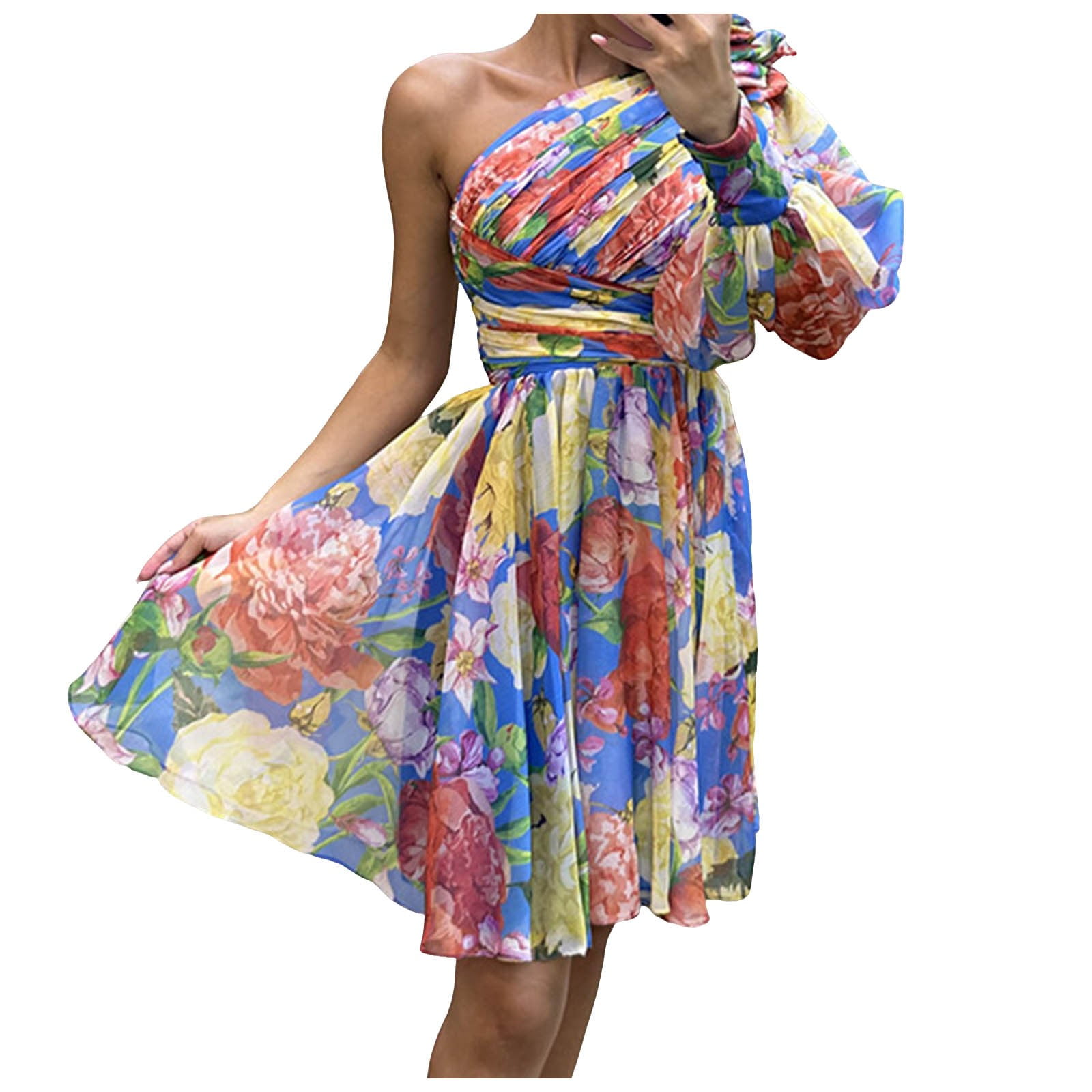 2024 Women's Spring Summer Wrap Spring Ruffle Mini Dresses 2024 Summer
