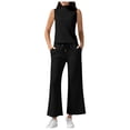 thumbnail image 1 of 2024 Women's Summer 2 Piece Outfits - Neck Tank & Cropped Pants - Athletic Tracksuit, XS-XXL, 1 of 5