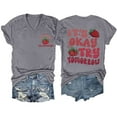 thumbnail image 1 of 2024 Women's Summer V Neck Printed Top T Shirt Tee Fashion Active Shirt Woman Compression Shirt Woman Short Sleeve Casual Shirts for Women Womens Loose Athletic Tees T Shirt for Women Casual Summer, 1 of 2