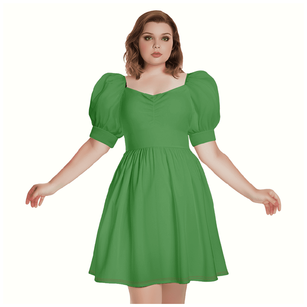 2024 Women's plus size solid color dress over the knee casual elegant