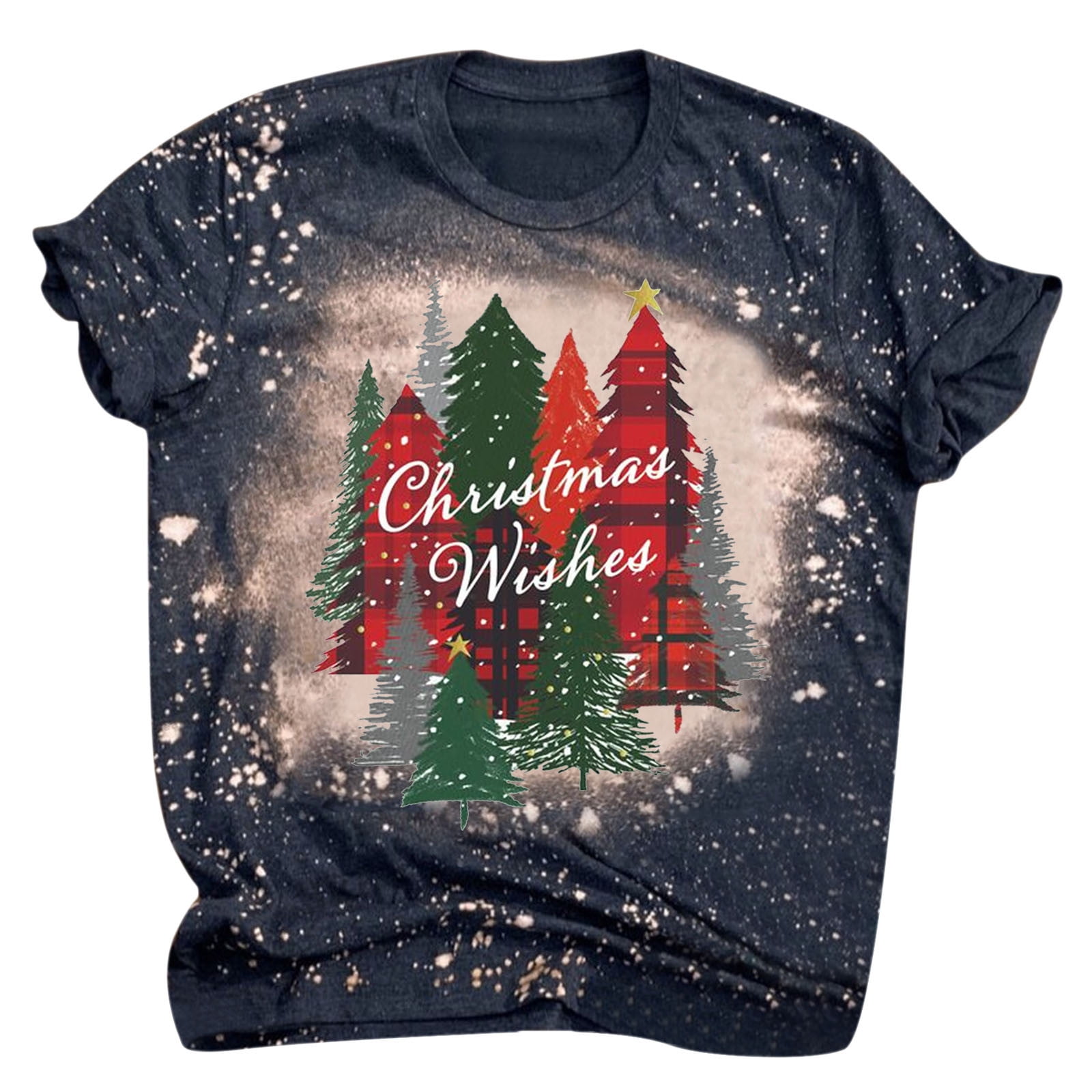 2024 Womens Christmas Tie Dye Printing Fashion For Womens Turtle Neck Long Sleeve Tops Long