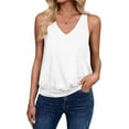 thumbnail image 1 of 2024 Womens Fashion Tank Tops Spring Summer Clothes Casual V Neck Sleeveless Loose Fit Y2K Outfit Cute Cami Shirts, 1 of 7