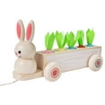 2024 Wooden Children's Educational Early Education Toys Two In One Pull Radish Rabbit Pull Cart