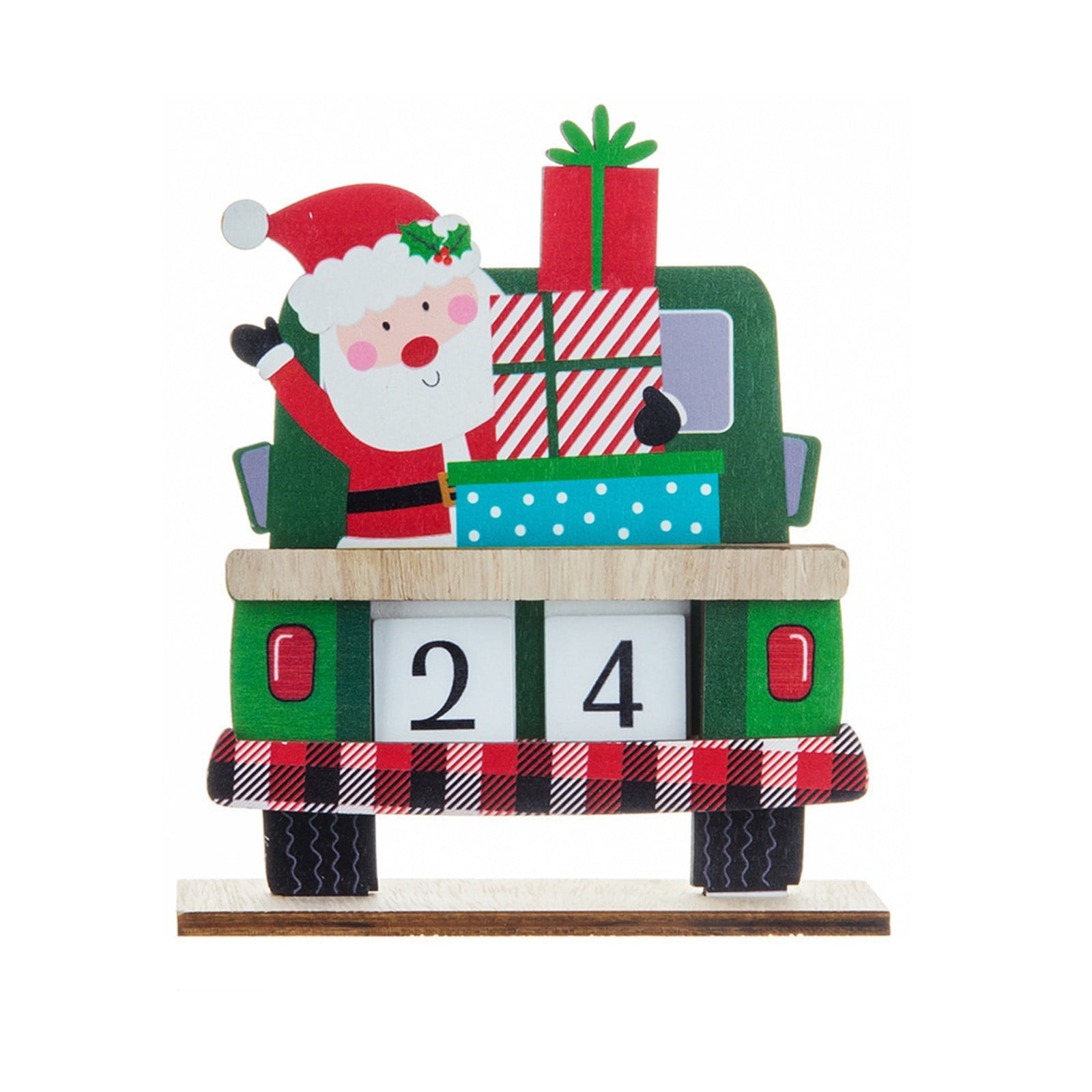 2024 Wooden Christmas Calendar Countdown Decoration Desktop Car New