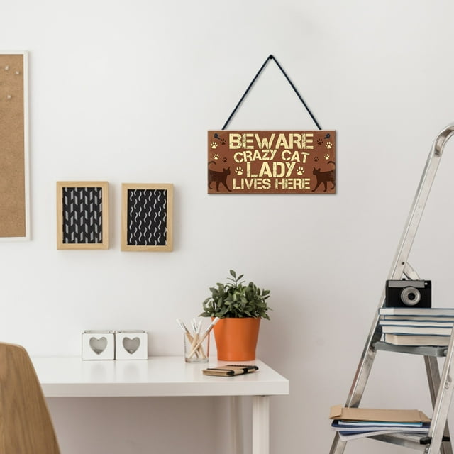 2024 Wooden Sign Cat Tag Rectangular Wood Decoration Pet Slogan Pendant