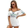 thumbnail image 1 of 2024 Yacht Rock Women'S T-Shirt New Fashion Printed Zipper V-Neck Short Sleeve T Shirts Casual Plus Size Yacht Playlist Music Summer, 1 of 5