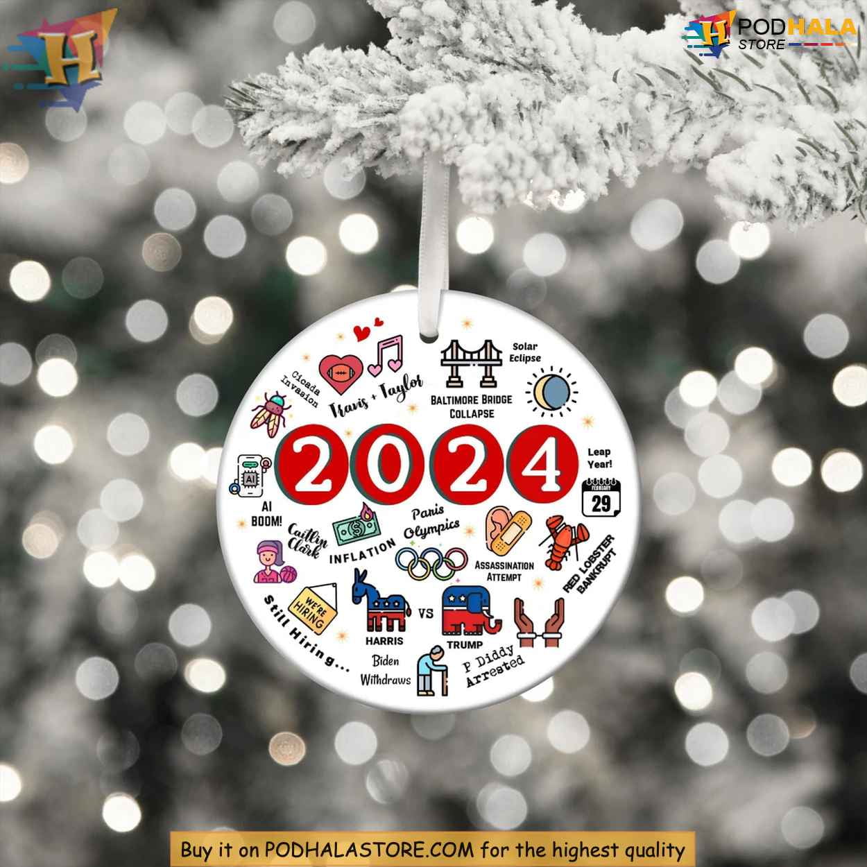 2025 Year in Review Ornament, Funny Christmas Gift Ideas for Nostalgic
