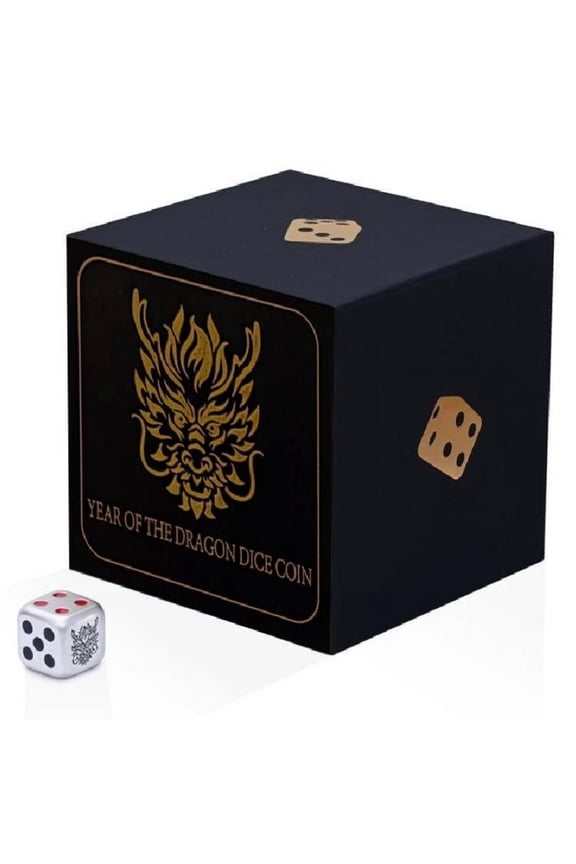 2024 Year of the Dragon 1 oz Colorized Antique Silver Coin - w/Slight Scratches