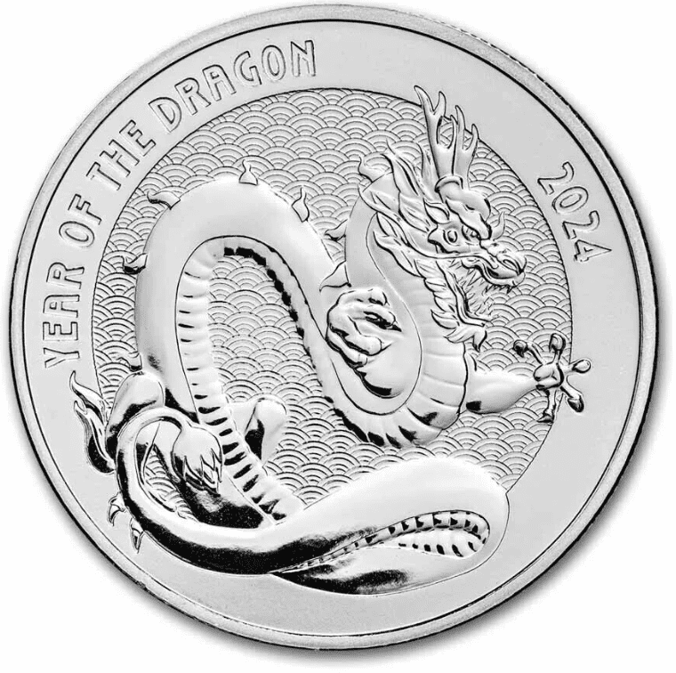 9FINE MINT 2024 Year of the Dragon (Series 2) 1 oz Silver Round