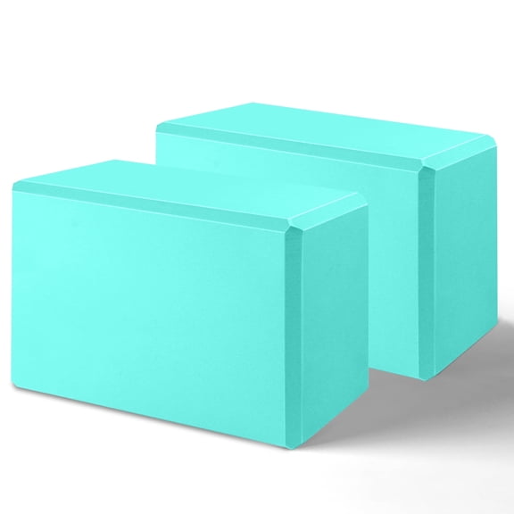 2024 Yoga Blocks 2 Pack, EVA Foam Yoga Block, Supportive Latex-Free, Non-Slip Exercise Blocks, Yoga Accessories for Pilates, Meditation, Balance, Stretching and Deep Poses (Teal)