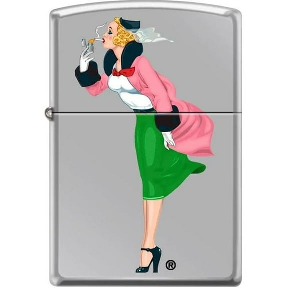 Pro-Cut ZIP-250CI413903 2024 Zippo Windy Girl Green Skirt High Polish Chrome Lighter