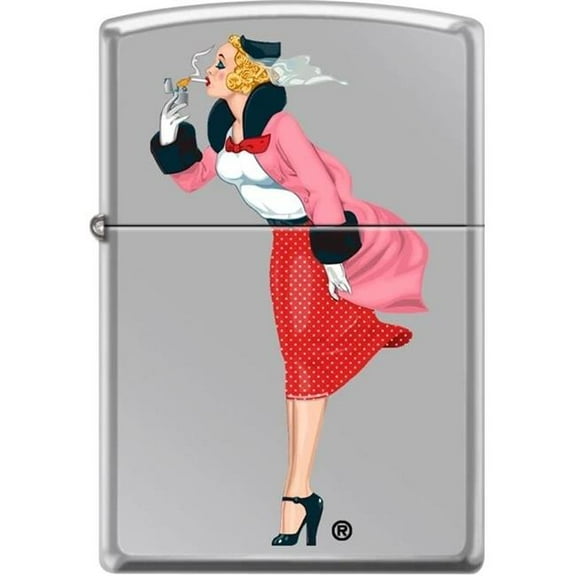 Pro-Cut ZIP-250CI413639 2024 Zippo Windy Girl Red Skirt High Polish Chrome Lighter