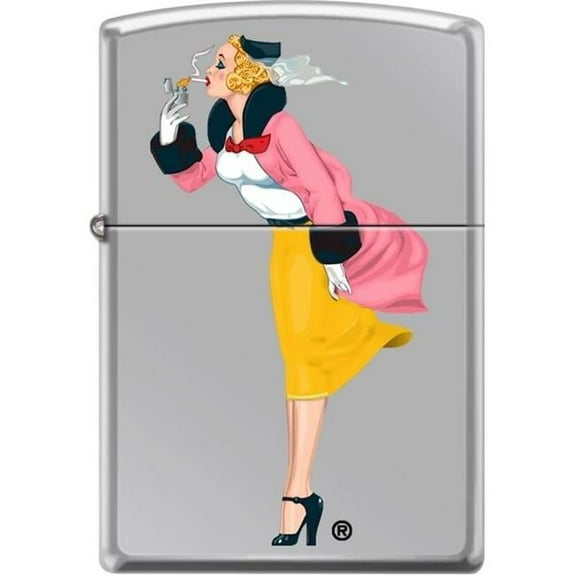 Pro-Cut ZIP-250CI413640 2024 Zippo Windy Girl Yellow Skirt High Polish Chrome Lighter