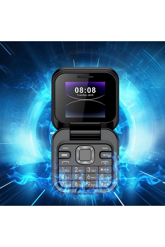 2024 i16mini Unlocked 2G Flip Phone for Seniors - 1.44" Display, 2 SIM Card Slots, Large Buttons, 500mAh Battery, MTK6261D CPU, 32MB Memory, Type-C Port, GSM 850/900/1800/1900 Bands