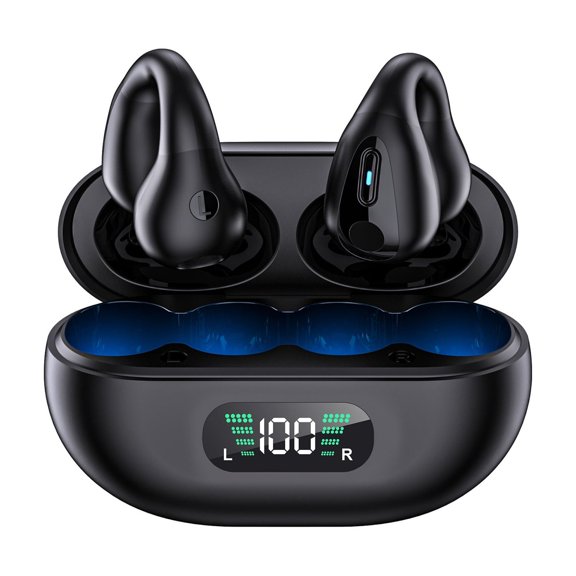 2024 new bluetooth headset big power ear clip type wireless sports not into the ear painless air conduction ultra-long battery life